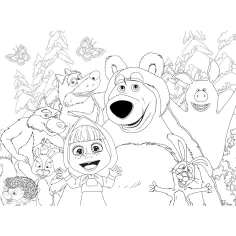 Masha e Orso 2 in 1 Eco puzzle da 60 pezzi e da colorare 70x50 cm - Lisciani immagine 3