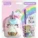 Must Team: Set di cancelleria con motivo unicorno e contenitore in peluche