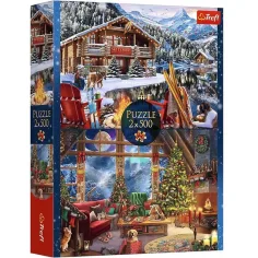 Natale nelle montagne puzzle 2x500 pezzi - Trefl immagine 1