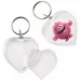 PlayBox: Portachiavi a forma di cuore trasparente con diametro di 5 cm 1 pz