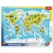 Mappa del mondo con animali puzzle incorniciato da 25 pezzi - Trefl
