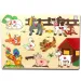 Puzzle di forme animali in legno della Fattoria