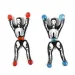 Sticky Man: Figura di scheletro arrampicatore per finestra set da 2 pezzi immagine 2