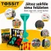 Tossit Starter Pack dart da tavolo in silicone rosso-turchese con dischi adesivi immagine 5