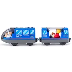 Treno elettrico in legno con carico e figure - Woodyland